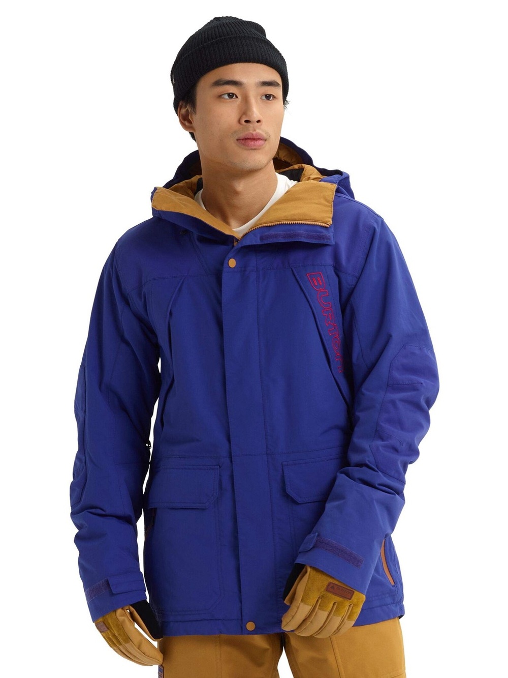 Burton Royal Blue Hooded Snow Jacket with Gold Accents